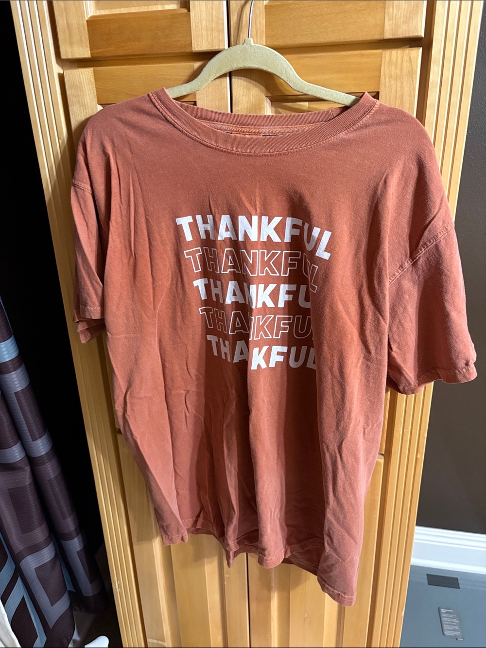 Thankful Graphic Tee - Rust Orange